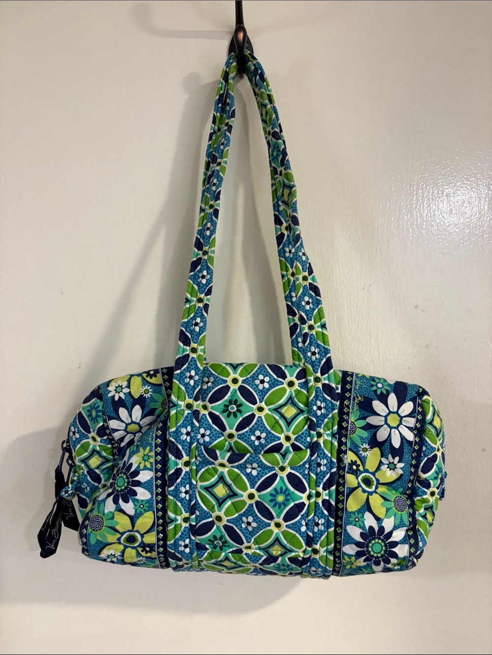 Vera Bradley Blue and Green Floral Quilted Tote + wallet + zip pouch